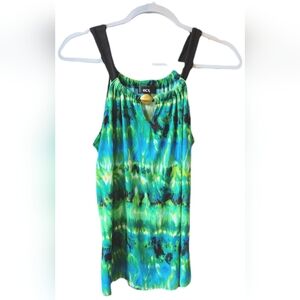 BCX flowy tank with gold bead detail in neckline